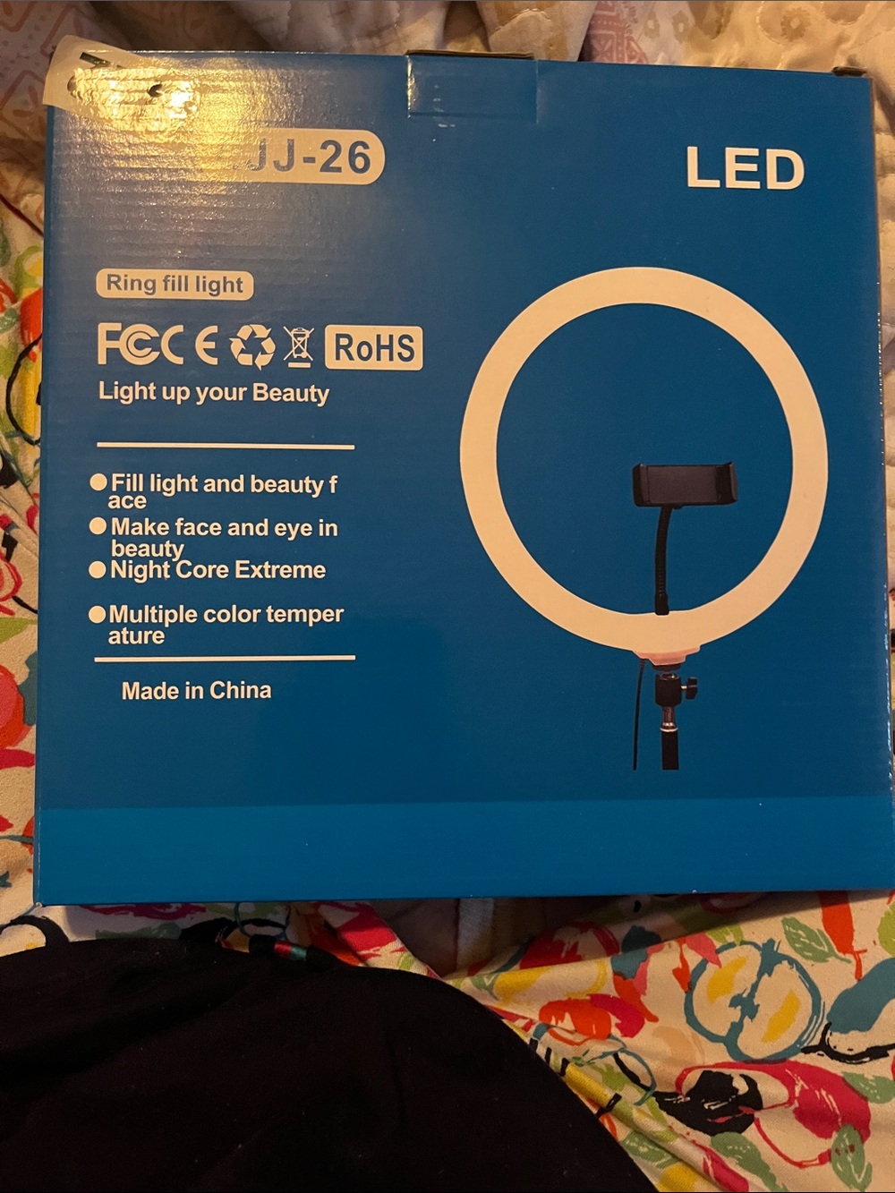-26 LED Ring Light in Blue - Adjustable Fill Light for Content Creation